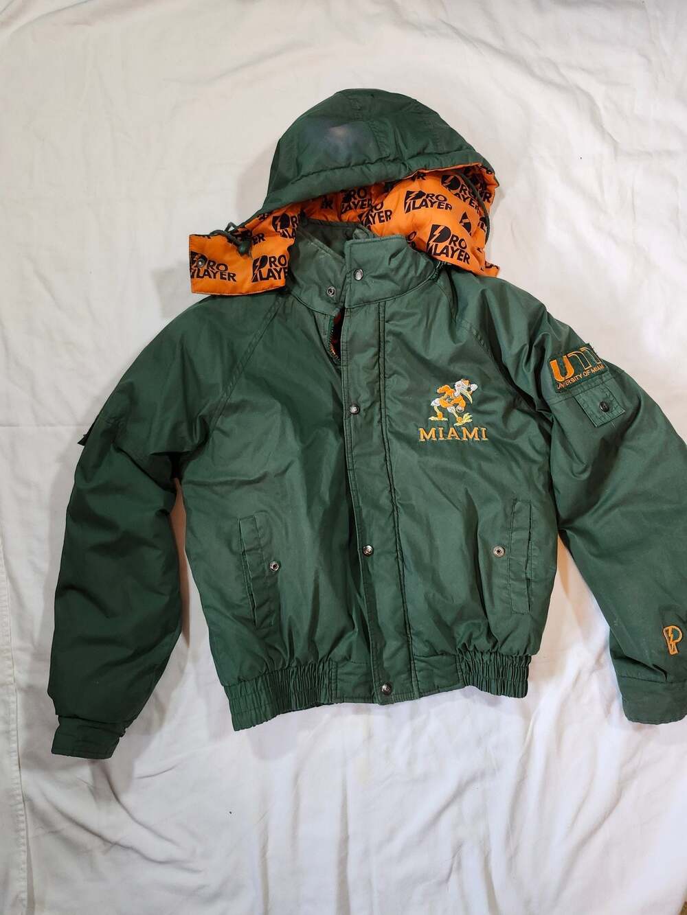 Vintage Pro Player Miami Hurricanes Insulated Puffer Jacket